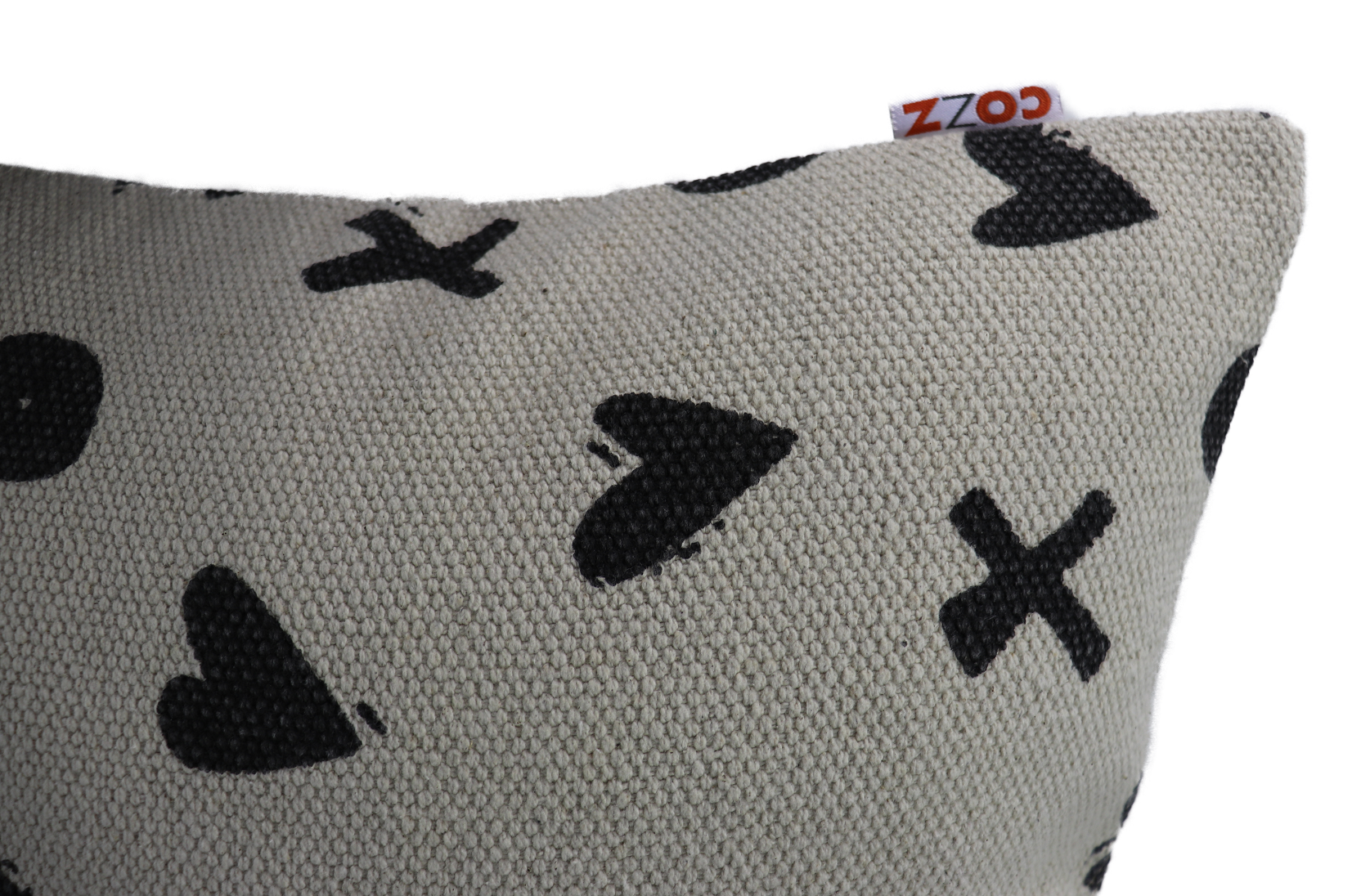 Kissenhülle in hochwertiger Qualität 100% Baumwolle 45 x 45 cm beige - schwarz – Bild 2