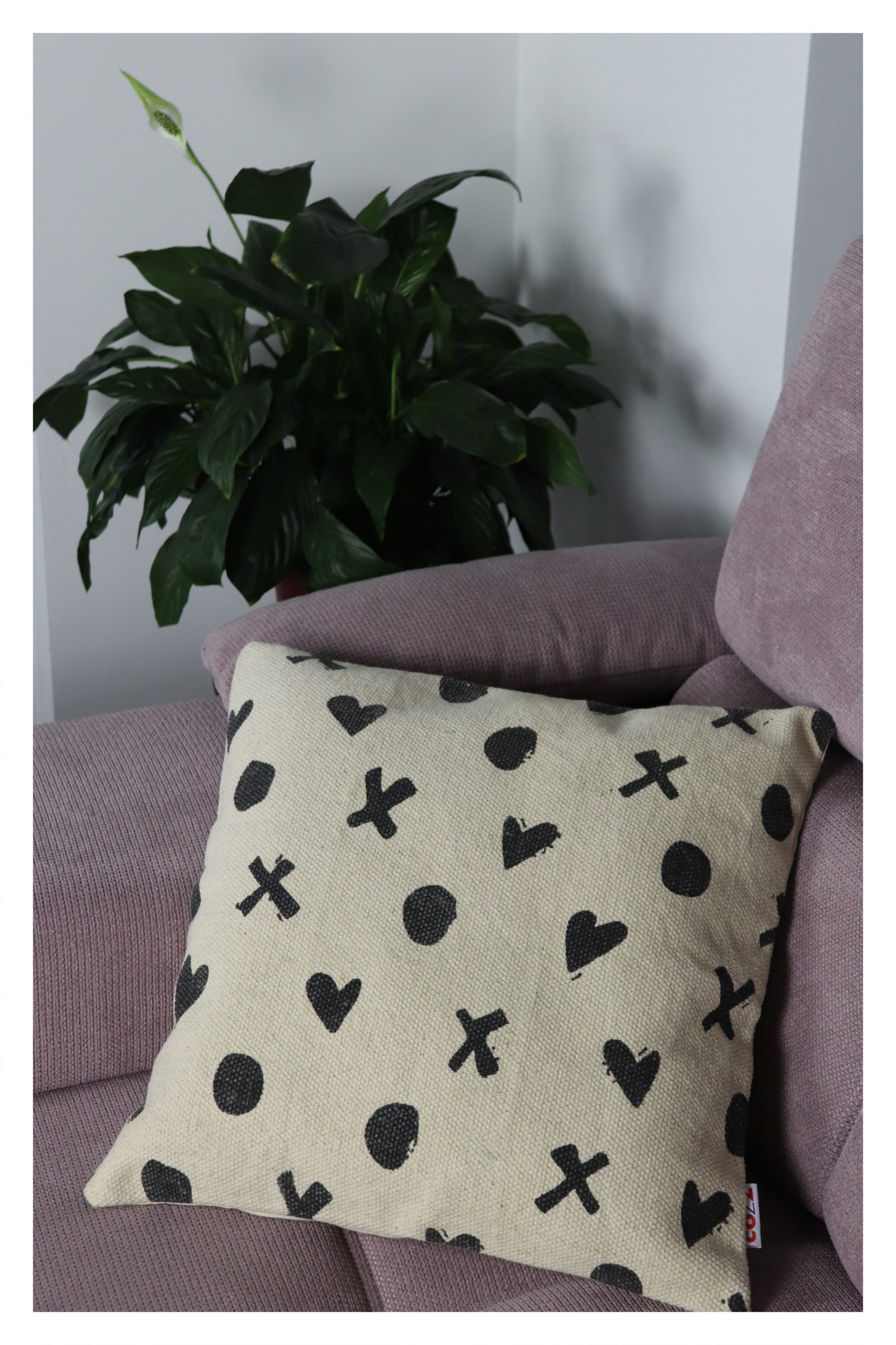 Kissenhülle in hochwertiger Qualität 100% Baumwolle 45 x 45 cm beige - schwarz – Bild 3