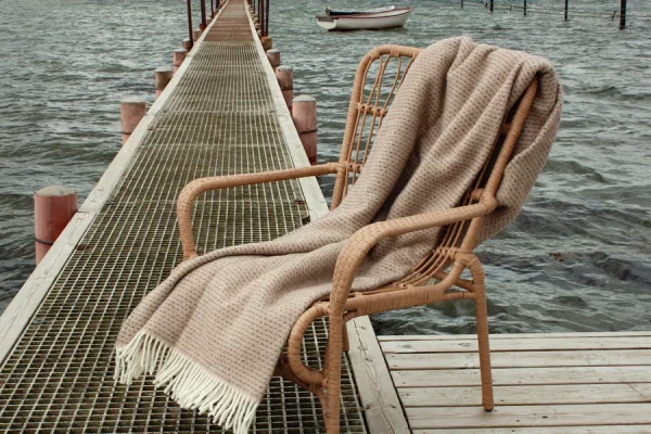 Wolldecke Scandi Wende-Plaid 130x200 cm – 100 % Schurwolle mit Woolmark Siegel Nachhaltige Wohndecke