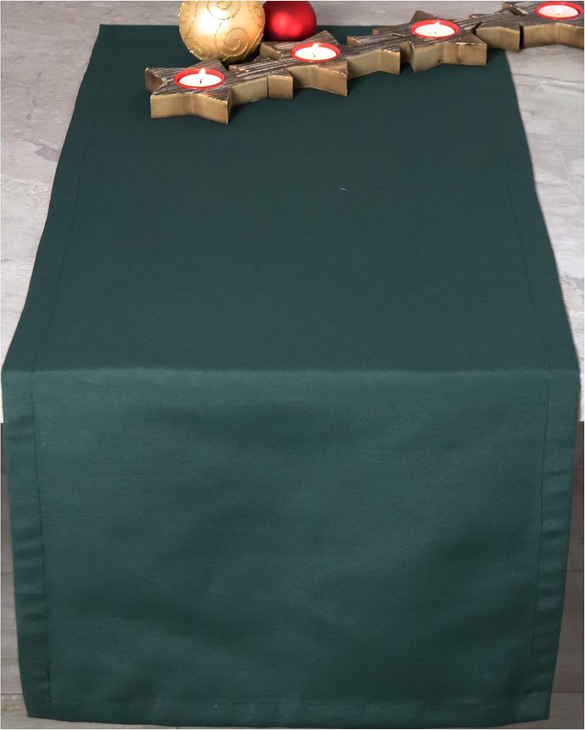 Dunkelgrüner Tischläufer 50 x 150 cm – Festliche Tischdeko für Weihnachten & Alltag