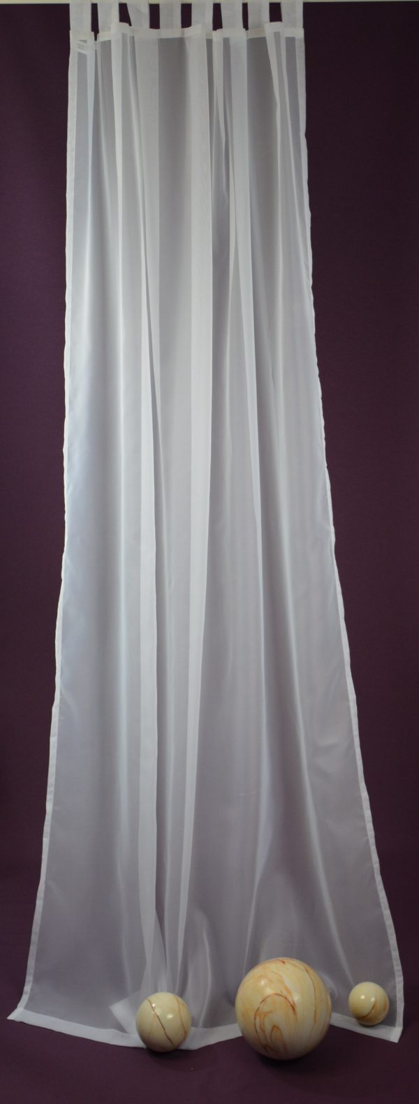 Schlaufenschal Gardine, halbtransparent, Voile Uni, HxB 245 x 140 cm, weiß