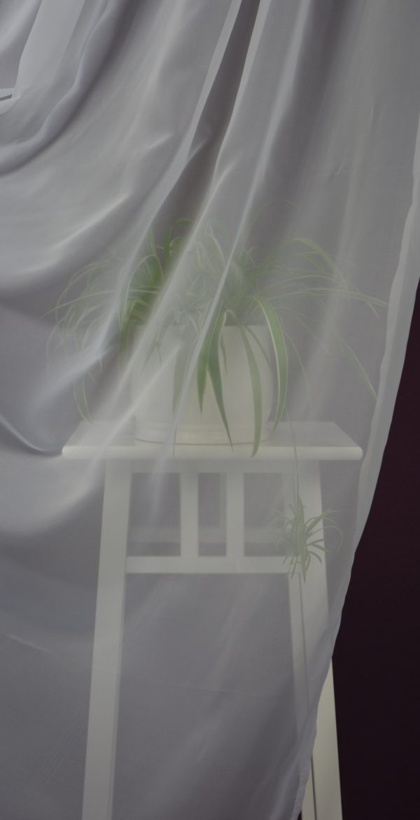 Schlaufenschal Gardine, halbtransparent, Voile Uni, HxB 245 x 140 cm, weiß – Bild 3