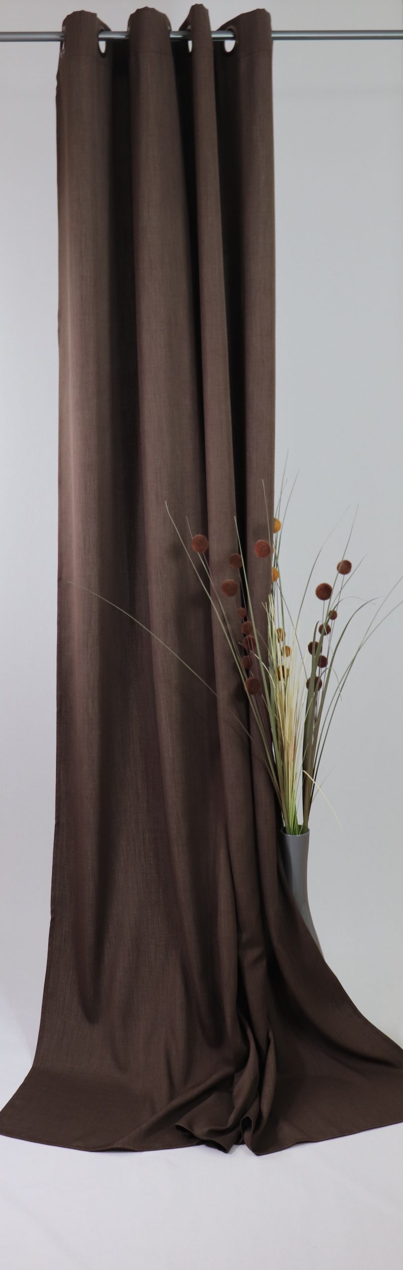 Homing Ösenschal Gardine – Blickdichter Vorhang Uni Braun 140x245 cm | Eleganter Dekoschal