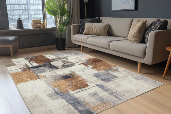 OBSESSION Teppich Posh 300 – modernes Design, 12 mm Höhe, rechteckig, grau/taupe/terrakotta, vegan & strapazierfähig – Bild 7