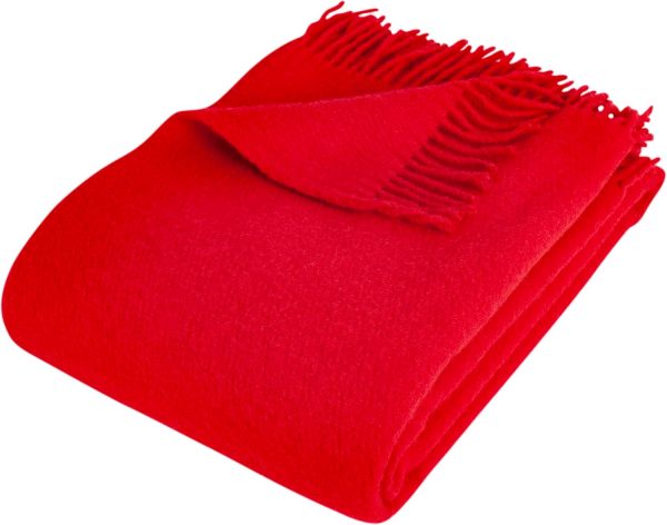 Wolldecke Solid – 100 % Schurwolle, 130x200 cm, Woolmark-zertifiziert, nachhaltig, Rot – Bild 6