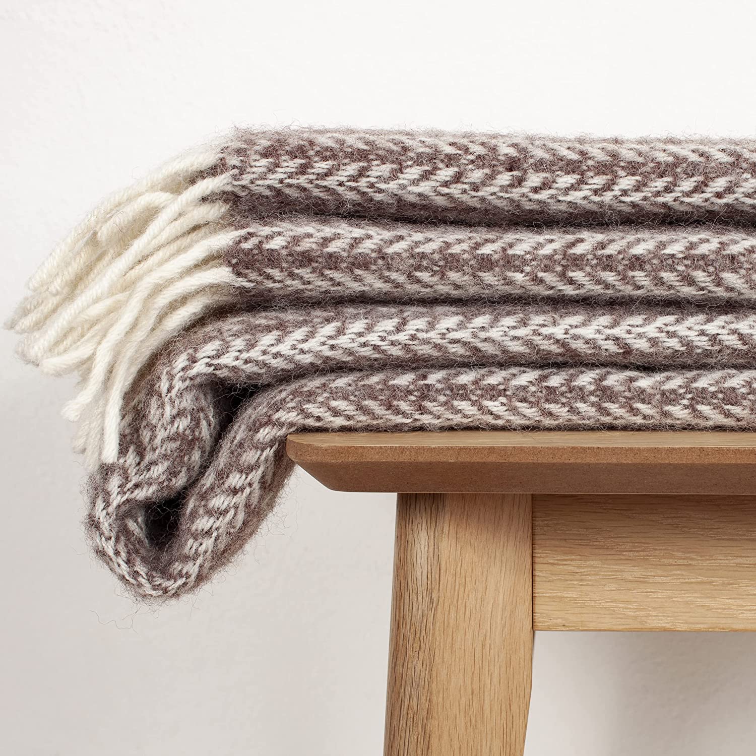 Wolldecke Scandi Wende-Plaid 130x200 cm – 100 % Schurwolle mit Woolmark Siegel – Nachhaltige Wohndecke – Bild 6