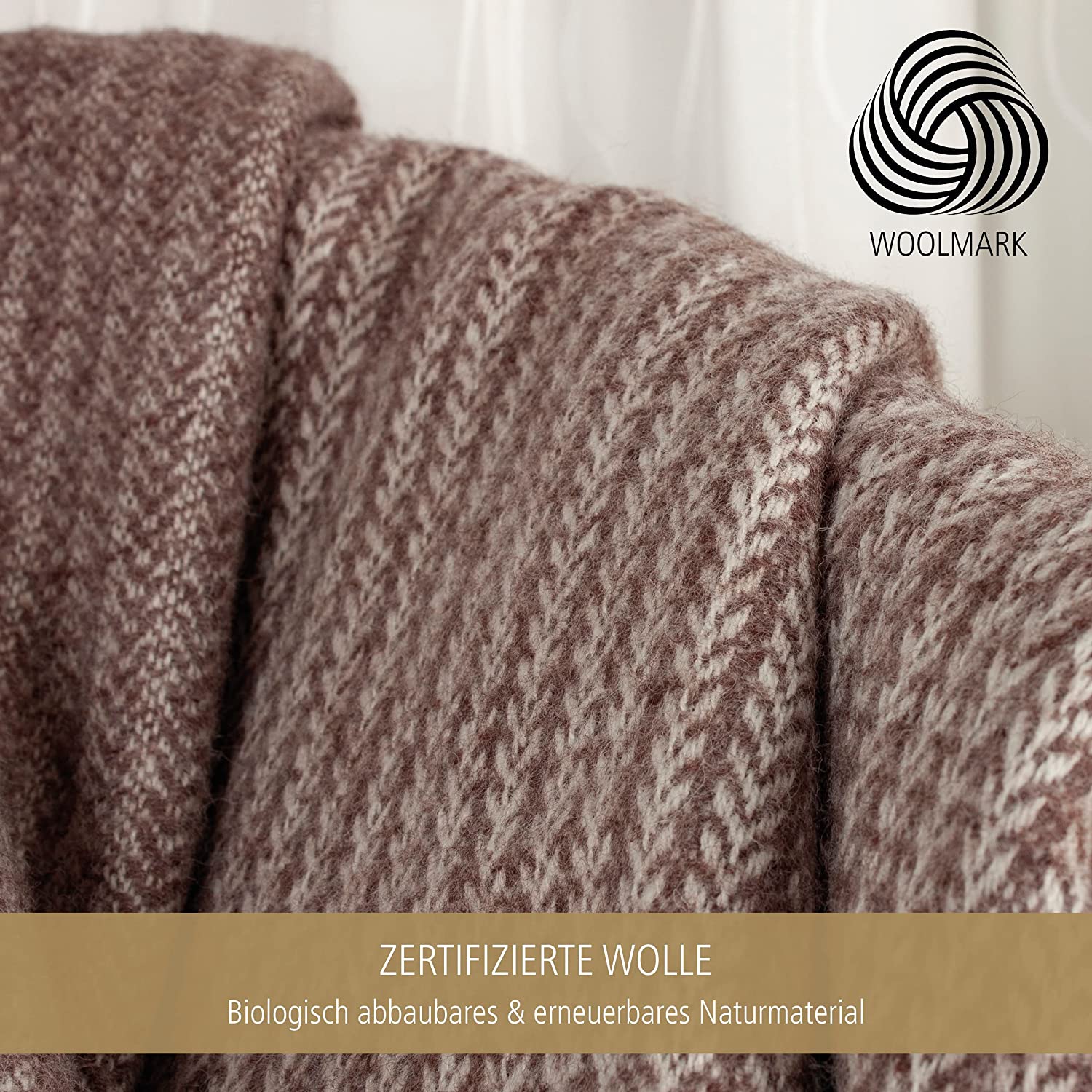 Wolldecke Scandi Wende-Plaid 130x200 cm – 100 % Schurwolle mit Woolmark Siegel – Nachhaltige Wohndecke – Bild 3