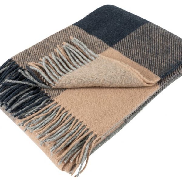 Wolldecke 100 % Schurwolle, Woolmark-zertifiziert, 130 x 190 cm, Scandi Stil