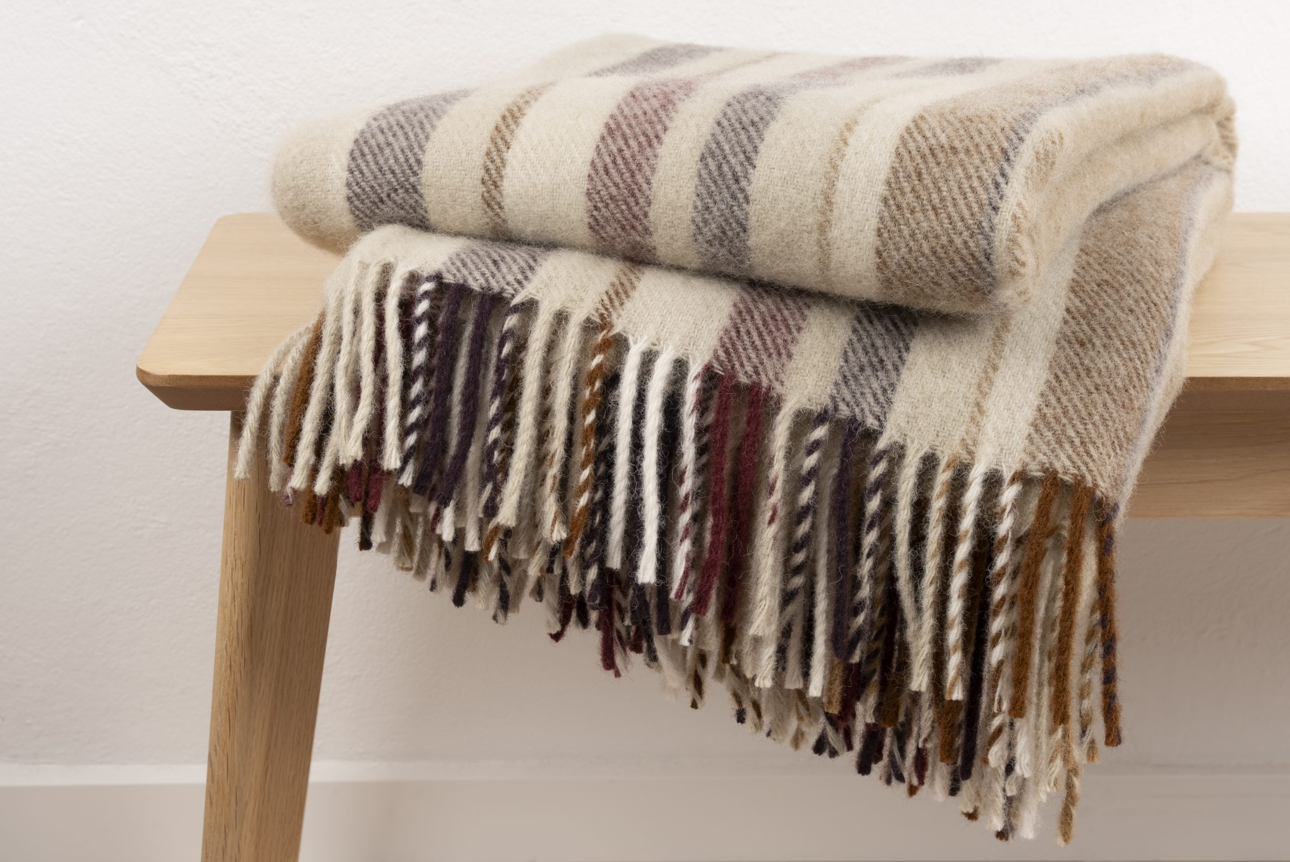 Wolldecke 100 % Schurwolle, Woolmark-zertifiziert, 130 x 200 cm, Scandi Stil